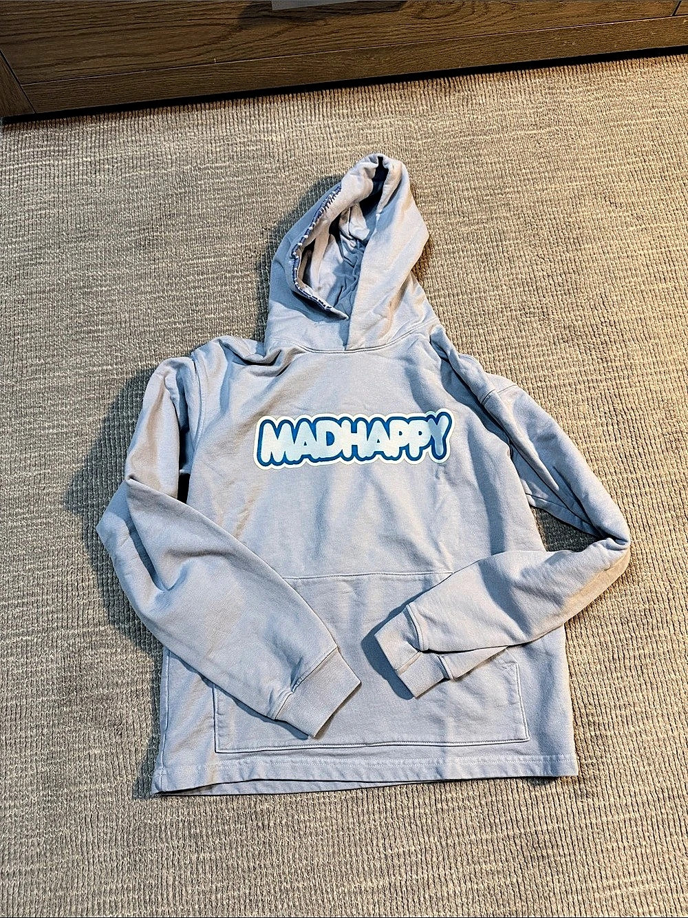 Madhappy Classics Fleece Hoodie Graphic Blue Medium
